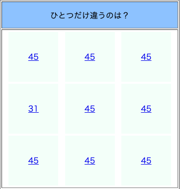 ひとつだけ違うのは？[WEBゲーム]