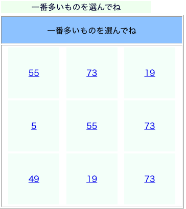 一番多いものを選んでね[WEBゲーム]